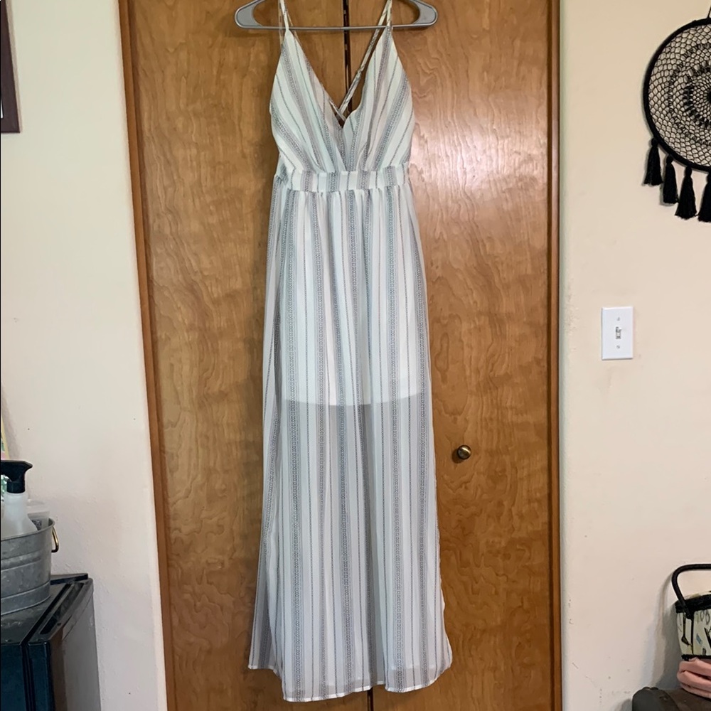 Elegant Striped Maxi Dress